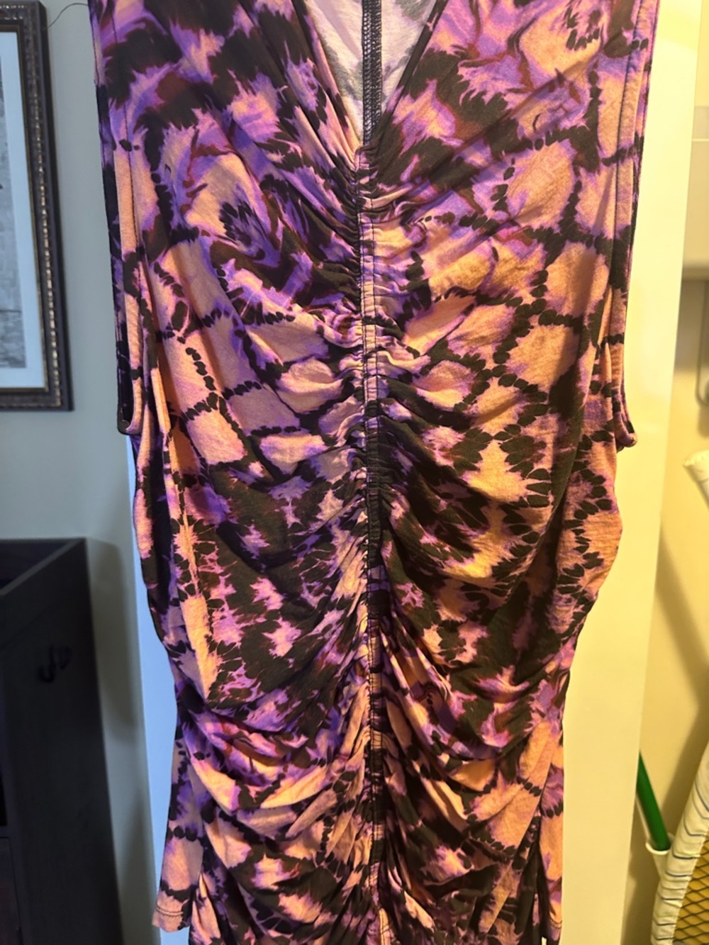 Purple and Black Ruched Women's Top